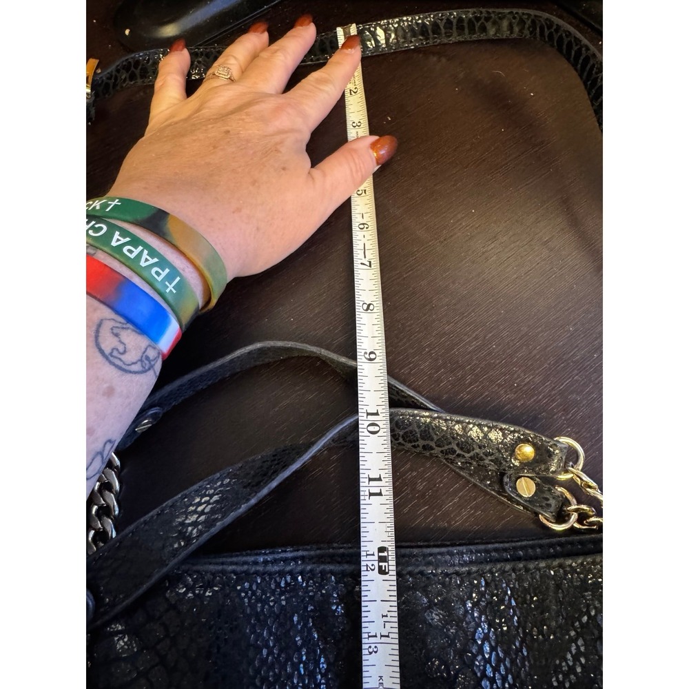 Michael Kors Black Python Snakeskin Embossed Leat… - image 12